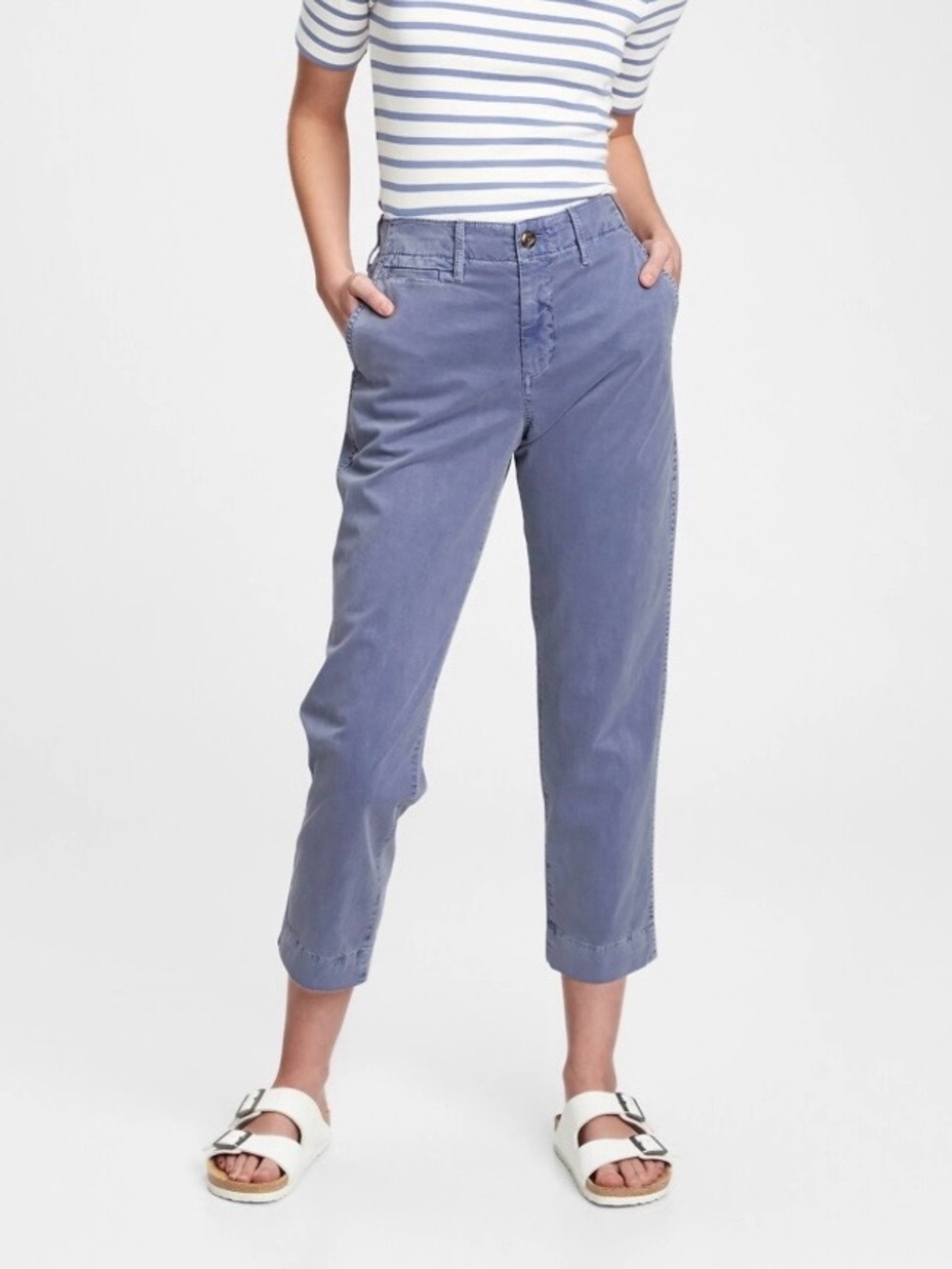 GAP Women’s Cotton High Rise Straight Larkspur Khakis Size 2 Cottagecore‎